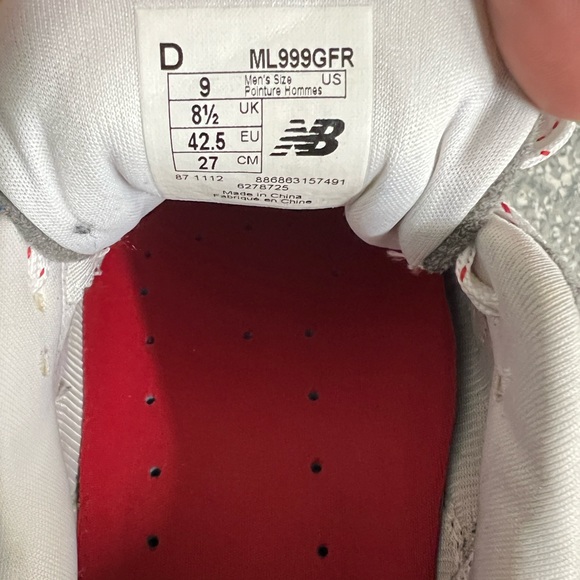 New Balance ML999CBK “Elite Edition” Red/Grey - Men’s - Sz 9 - Picture 5 of 7